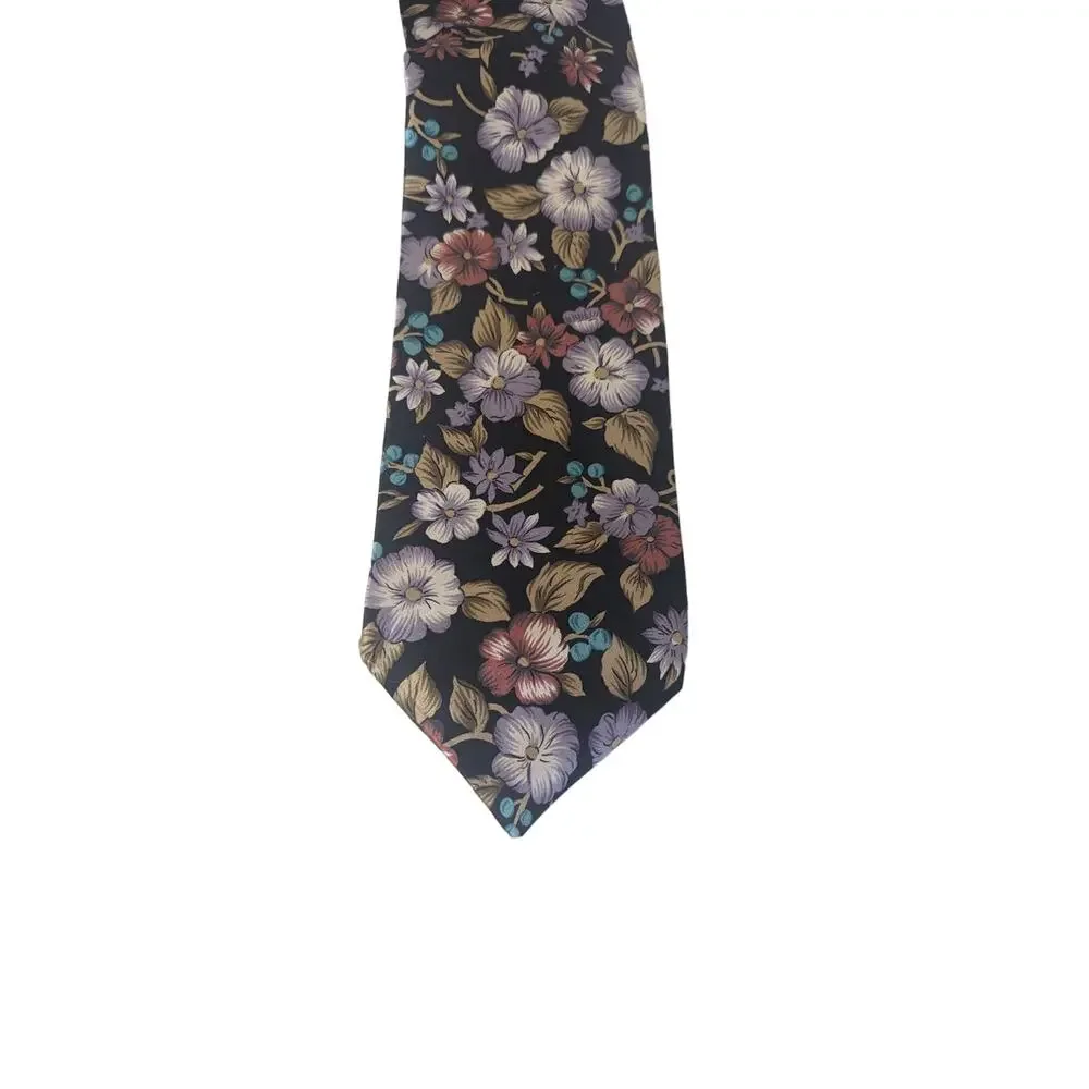 Mens Franco Baretta multi colored floral pattern dress silk tie